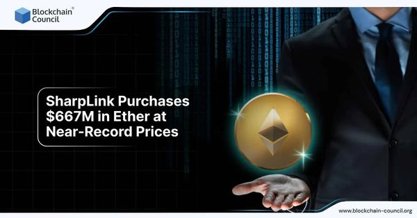SharpLink purchases $667M in Ether at near-record prices.