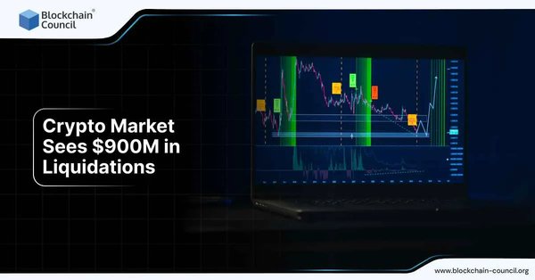 Crypto market faces $900M in liquidations with trading chart displayed