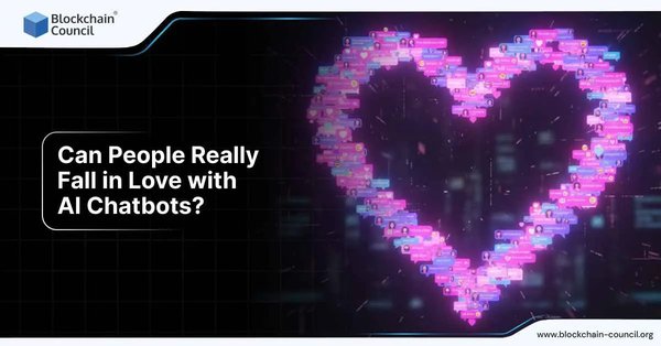 A glowing heart made of digital chat messages and icons symbolizes emotional connections with technology.