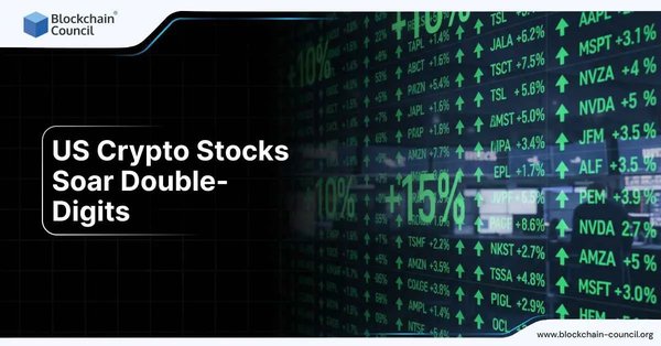 US Crypto Stocks Soar Double-Digits